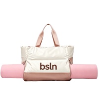 Sac fourre-tout de yoga OEM grande capacité, tendance et brillant pour femme, avec compartiment pour tapis, personnalisable avec logo, idéal pour la gym, le fitness, l'entraînement et les voyages