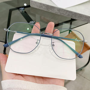 Kính mắt thời trang khung kim loại tròn bán buôn màu đen xanh vàng cận thị kính nam nữ chống ánh sáng xanh - Product Image 3