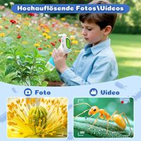 Portable Children's 1000x Digital Microscope 8GB Card 2 Inch IPS Screen USB Photo/Video Recording Magnifying Glass Toy