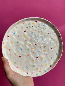 Assiettes à dîner <span class=keywords><strong>en</strong></span> porcelaine <span class=keywords><strong>de</strong></span> <span class=keywords><strong>forme</strong></span> ronde mignonne personnalisée motif <span class=keywords><strong>coeur</strong></span> <span class=keywords><strong>vaisselle</strong></span> profonde <span class=keywords><strong>en</strong></span> céramique pour la maison - Product Image 3