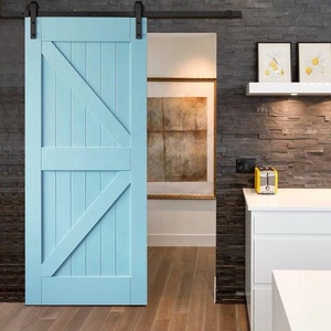 Thiết Kế Hiện Đại Gỗ Rắn Cánh Cửa Duy Nhất Cửa Tủ Quần Áo Bên Trong Trượt Barn Door Thiết Kế - Product Image 5