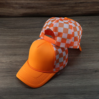 Oranje Mig Patroon Stijl Caps Met Rand Voor Buitensporten Hoge Kwaliteit Mannen Vrachtwagenchauffeur Hoeden Met Ademend Mesh