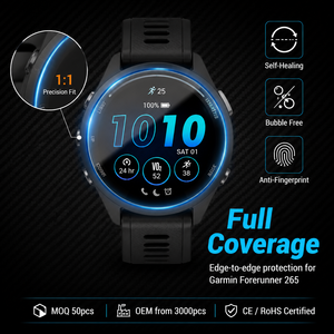 Protector de Pantalla para Reloj Inteligente Garmin Forerunner 265, Película de <span class=keywords><strong>Hidrogel</strong></span> TPU Precortada con Marco de Instalación, Autoregenerable, Venta al Por Mayor - Product Image 2