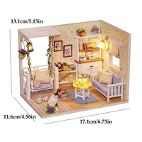 Huyo DIY Mini Maison de Poupée 3D, Kit de Construction de Modèles à Assembler, Décoration de Chambre, Meubles en Bois, Cadeaux pour 14 ans et plus