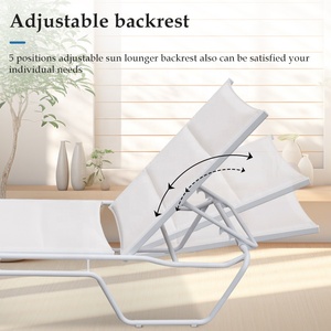 <span class=keywords><strong>Blanc</strong></span> <span class=keywords><strong>Pas</strong></span> <span class=keywords><strong>Cher</strong></span> Extérieur Piscine Salon Chaises Longues Meubles Patio Extérieur Piscine En Aluminium Chaise Chaises Longues - Product Image 2