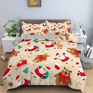 Großhandel 3-teiliges Cartoon-Weihnachts-Bettwäsche-Set Weihnachtsmann Schneemann Auto Schlafzimmer Bettbezug-Set - Product Image 4