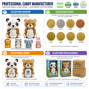 Tirelire personnalisée <span class=keywords><strong>Panda</strong></span> pour pièces d'or, bonbons au chocolat, jouet interactif amusant, bouteille pour pièces de monnaie en chocolat - Product Image 5