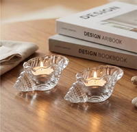 Porte-bougie en verre en forme de coquillage, populaire en 2026, pour décoration intérieure, écologique, résistant à la chaleur, durable, parfumé, pour Noël