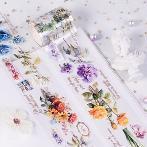 Rouleaux d'autocollants en PET à effet <span class=keywords><strong>feuille</strong></span> d'aluminium 3D personnalisés, ruban adhésif PET transparent haut de gamme pour journalisation et <span class=keywords><strong>scrapbooking</strong></span> - Product Image 3