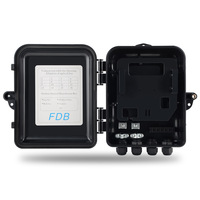 Boîtier de distribution de fibre optique noir SC 1:8 Splitter ABS extérieur FTTH 12 cœurs compatible Garantie 5 ans