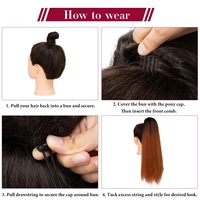 Extensions de queue de cheval SARLA en fibre haute température, lisses Yaki, 20 pouces, sans nœuds, instantanées, pour afro puff, vente en gros à prix réduit