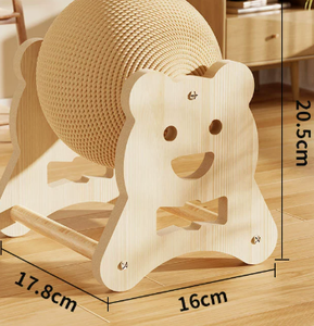 Jouet pour chat en forme d'éléphant en bois, boule à gratter durable en carton ondulé, jouet interactif pour animaux de compagnie - Product Image 2