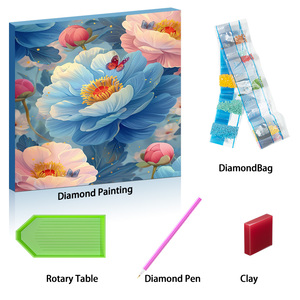 Elegante nueva peonía e <span class=keywords><strong>insectos</strong></span> DIY diamante pintura 5D ecológico pintado a mano arte de pared para sala de estar - Product Image 1