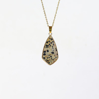 Collier pendentif en pierre de jaspe rhombique naturelle, chaîne à maillons en acier inoxydable en forme de diamant, bijoux en cristal de jaspe, jade et quartz rose