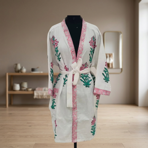 Caftán de Terciopelo con Estampado Floral para Mujer, 100% Algodón, Cintura Ajustable, Estilo Casual, Largo Maxi, Ecológico, para Fiestas de Primavera - Product Image 2