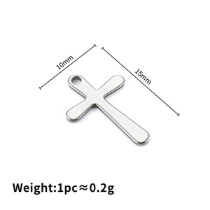 Colgante de crucifijo con abalorio de Cruz de acero inoxidable al por mayor para collar cristiano, fabricación de pulseras, componentes de hallazgos de joyería <span class=keywords><strong>DIY</strong></span> - Product Image 6