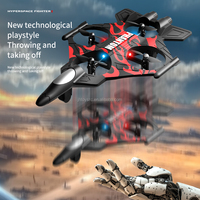 Avion de Chasse RC 2.4G avec Maintien d'Altitude, 4 Moteurs, 3 Modes de Vitesse, Cadre de Protection Complet, Vol en Boucle à une Touche, Acrobaties 360°