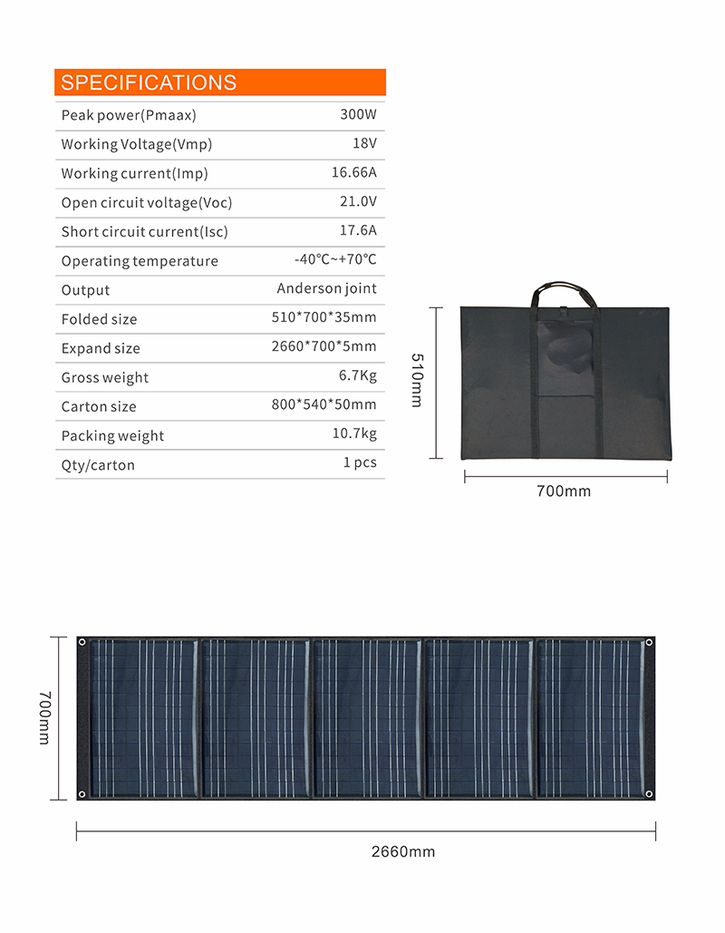300W Foldable Solar Blanket