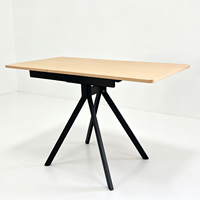 Table à manger moderne pliable et extensible, petite table extensible avec plateau en bois, pieds en acier, gain de place, longueur réglable, cuisine