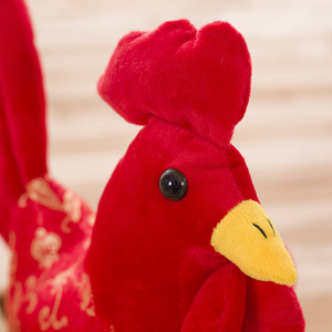 Juguete de peluche de gallo dorado, almohada de <span class=keywords><strong>gallina</strong></span> roja, tela para bebé, boda, muñeca de pollo, regalo de vacaciones, oso Gallo dorado - Product Image 5