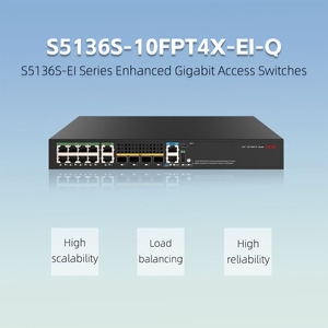 Switch Ethernet Géré L3 10 Ports Gigabit avec 4x10G SFP+ Uplink, Sans Ventilateur, PoE et Non-PoE S5136S-10T4X-EI-Q S5136S-10FPT4X-EI-Q - Product Image 2