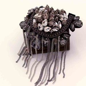 Premium Frisado Ombro Acessório Party Wear DIY Moda Rhinestone Lantejoula Broche Emblema De Metal Plástico Ombro Flor Vestuário - Product Image 5