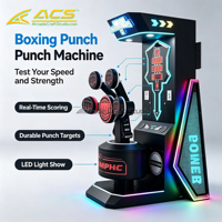 Machine de jeu d'arcade de boxe à monnayeur ACS en métal, testeur de force de frappe multi-cibles, testeur de puissance, vitesse de réaction LED, 1 an de garantie