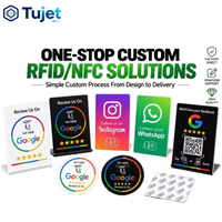 Cartes NFC : Laissez-nous un avis sur Google, Cartes de visite programmables avec code QR, puce NTAG215, étanches