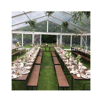 Tente de réception extérieure en PVC transparent de haute qualité avec cadre en aluminium pour 600 personnes, idéale pour mariages, événements festifs et salons professionnels