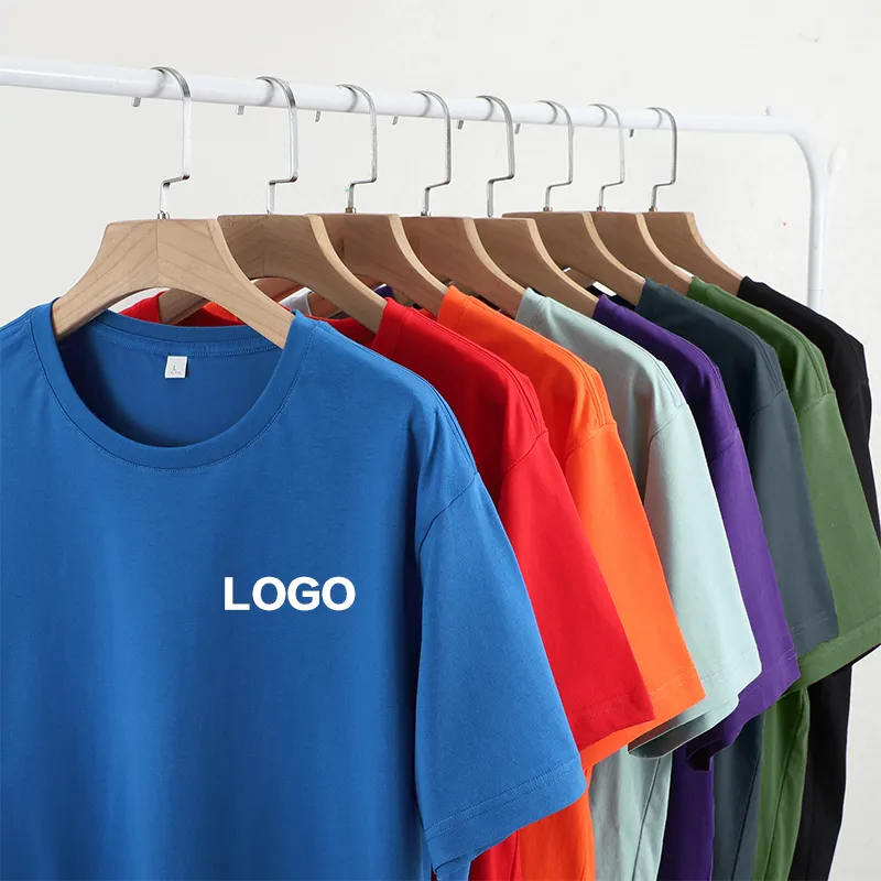 Pamuk T-shirt özel Logo yuvarlak boyun reklam gömlek baskı iş elbiseleri kısa kollu erkek tişört grup kültür gömlek