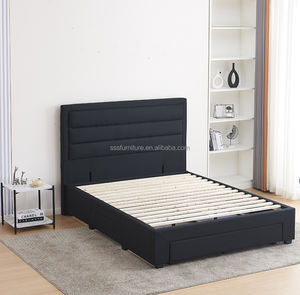 Каркас мягкой кровати с ящиками для хранения, прочная поддержка, льняная тканевая основа для кровати для взрослых - Product Image 5