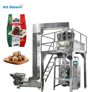 Automatic Gusset Bag Frozen Meatball Weighing Packaging Sealing Machine Stand Up Pouch Frozen Food Packing Machine