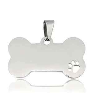 Placa de Identificación Personalizada para Mascotas en Forma de Hueso, Grabada, de Aluminio, con Collar, Placa de Nombre Metálica Personalizada para Mascotas - Product Image 2