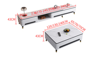 Ensemble Meuble TV et Table Basse Design Italien Pas Cher en Gros – Meuble TV Moderne en Bois Massif pour Salon