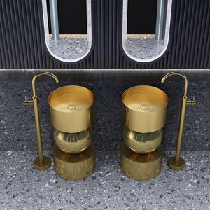 Cuvette polie moderne de piédestal d'acier inoxydable avec le drain pour le <span class=keywords><strong>lavabo</strong></span> de salle de bains de toilette d'hôtel - Product Image 1