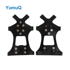 YumuQ Silicone 10 dents chaussures <span class=keywords><strong>d</strong></span>'escalade pointes anti-<span class=keywords><strong>d</strong></span>érapant glace poignées neige Crampons pour bottes de randonnée - Product Image 1