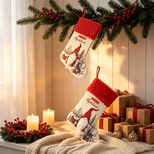 Chaussette de Noël Gnome Sans Visage, Ornement à Suspendre à l'Arbre de Noël, Décoration de Fête - Product Image 5