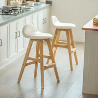Chaise de Bar à thé et à jus de luxe nordique Design européen moderne couverture de comptoir haute en cuir pour la maison cuisine île à manger