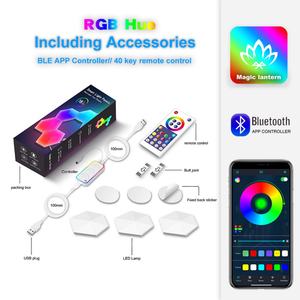 Nueva Lámpara Cuántica Hexagonal LED con Control Remoto por Aplicación Tuya Wifi Azul, Lámpara Inteligente para el Hogar, para Sala de Juegos, Estudio de Danza, Lámpara de Pared Musical - Product Image 3