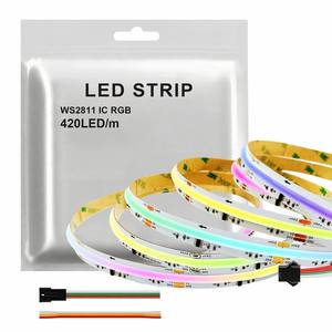 Bande LED COB RVB IC WS2811 en gros, 420 LED/m, adressable RGBIC FCOB, ruban numérique flexible, <span class=keywords><strong>prix</strong></span> usine pour projets OEM ODM - Product Image 1