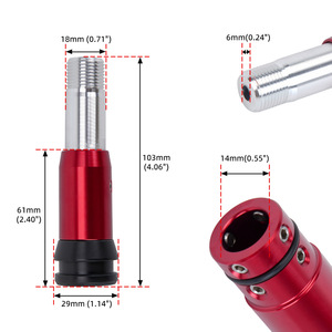 Adaptador de Conversión de Transmisión Automática para Automóvil, Cabezal de Palanca de Cambios M18 de Aleación de Aluminio Rojo y Negro para Actualización y Reequipamiento - Product Image 2