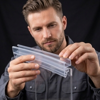 Bandes de présentation en PVC transparent personnalisables pour supermarchés, sur mesure, pour l'entreposage