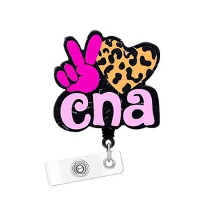 Porte-<span class=keywords><strong>badge</strong></span> rétractable en forme de cœur en acrylique Rotation facile à tirer pour les étudiants infirmières et les travailleurs de la santé - Product Image 4