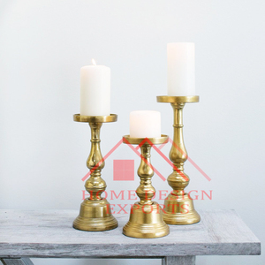 Décoration de fête Meilleure vente de bougeoirs en aluminium doré et argenté Meilleur vendeur Bougie en or Porte-pilier pour les événements de mariage - Product Image 4