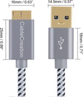 Kabel Charger Hard Drive Eksternal USB 3.0 Micro B Berlapis Nilon dengan Pelindung Anyaman untuk Transfer Data & Pengisian Daya Kamera & Laptop