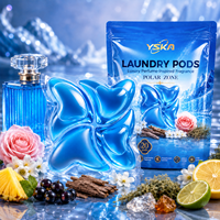 Deterjen Pakaian Kapsul Wangi Parfum Biru Ramah Lingkungan Sekali Pakai Label Pribadi Grosir MOQ Rendah Perlengkapan Tempat Tidur Mewah