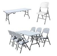 6FT prix moins cher salle à manger événement 1.8 M rectangle extérieur table pliante en plastique