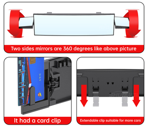 Triple-Fold cong ABS gương chiếu hậu với lĩnh vực lớn Xem góc rộng nội thất xe hơi đảo ngược gương cho xe ô tô - Product Image 2