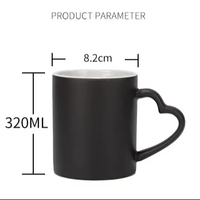 Mug à sublimation mat 11 oz, design classique, tasse à café en céramique grès givrée personnalisée, sensible à la chaleur, changeant de couleur, en stock