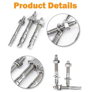 Anclajes de Cuñ<span class=keywords><strong>a</strong></span> de Acero Inoxidable 304 de 3/8"X3" con Excelente Rendimiento Antioxidante, Kit de Tornillos para Anclajes de Concreto de Acero Inoxidable - Product Image 4